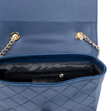 Navy Quilted Chain Shoulder Bag
