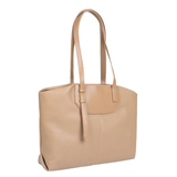 Beige Classic Zip Tote Bag