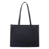 Black Pebbled Zip Tote Bag