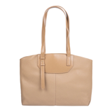 Beige Classic Zip Tote Bag