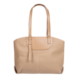 Beige Classic Zip Tote Bag
