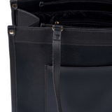 Black Pebbled Zip Tote Bag