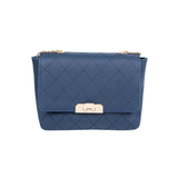 Navy Quilted Chain Shoulder Bag